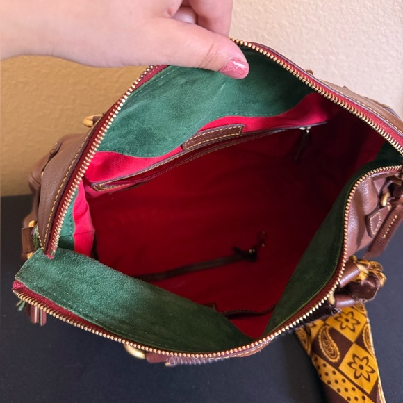 Dooney & Bourke Brown Leather Florentine Satchel Crossbody - Picture 7 of 10